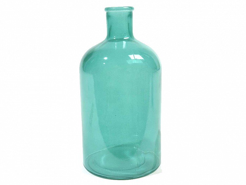 VASO VETRO 12X22CM TURCHESE LUCIDO