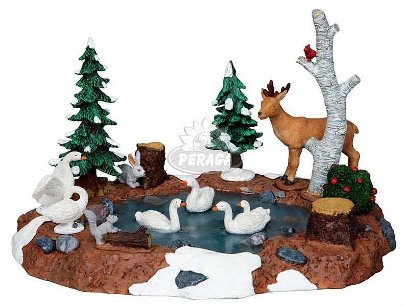 LEMAX STAGNO CON RENNA E OCHE - THE SWAN POND COD.13905