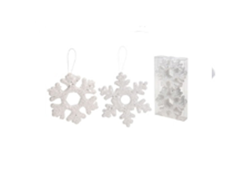 OFFERTA 2 CONFEZIONI DI FIOCCHI DI NEVE BIANCHI 11CM