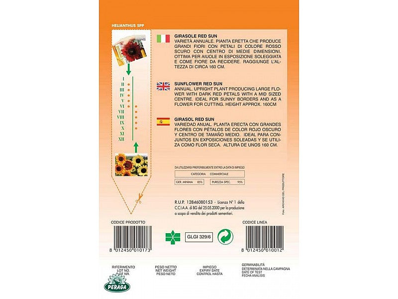 BUSTINA CON SEMI DI GIRASOLE RED SUN