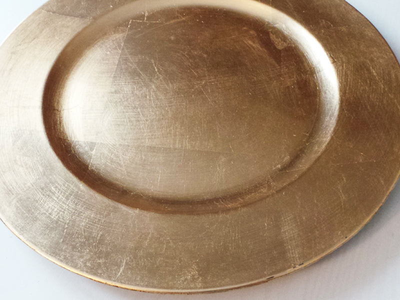 12 SOTTOPIATTI CIRCOLARI LISCIO ORO 33CM