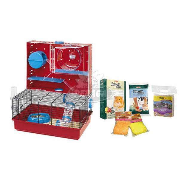 OFFERTA GABBIA PER CRICETI CON PERCORSI E AREA GIOCO MOD. OLIMPI