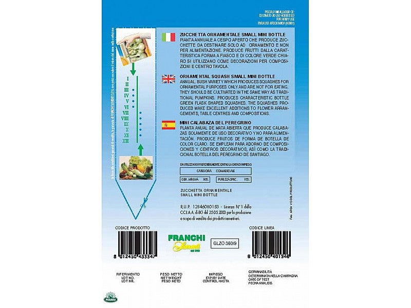 BUSTINA CON SEMI DI ZUCCHETTA ORNAMENTALE SMALL MINI BOTTLE