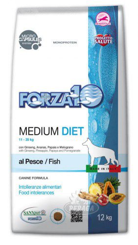 FORZA10 MEDIUM DIET AL PESCE PER CANI SACCO DA 12 KG