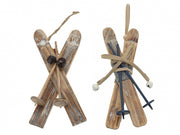 OFFERTA 2 SCI MARRONI 6CM IN LEGNO APPENDIBILI ASSORTITI