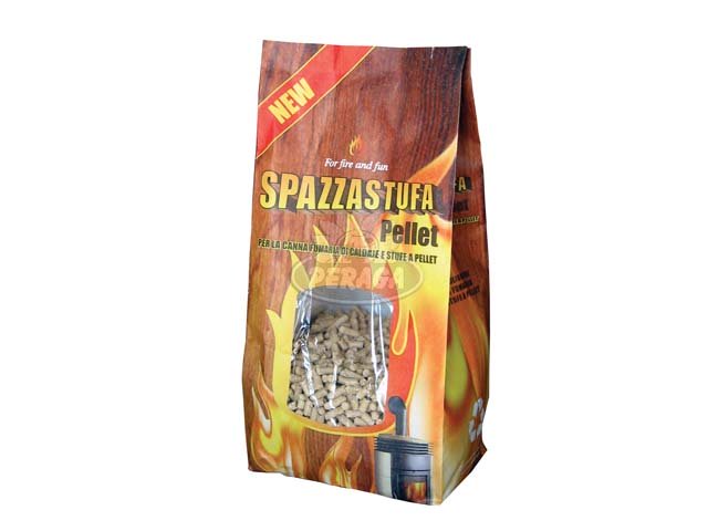 SPAZZASTUFA PELLET D'ABETE E FAGGIO PER PULIRE FULIGGINE