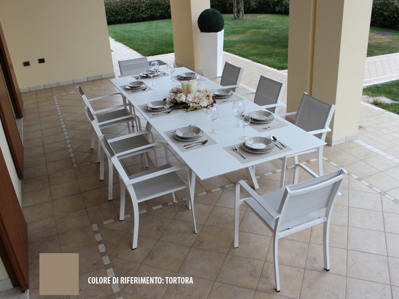 OFFERTA TAVOLO ZANTE 180/240X90 ALLUNGABILE + 4 POLTRONE TORTORA
