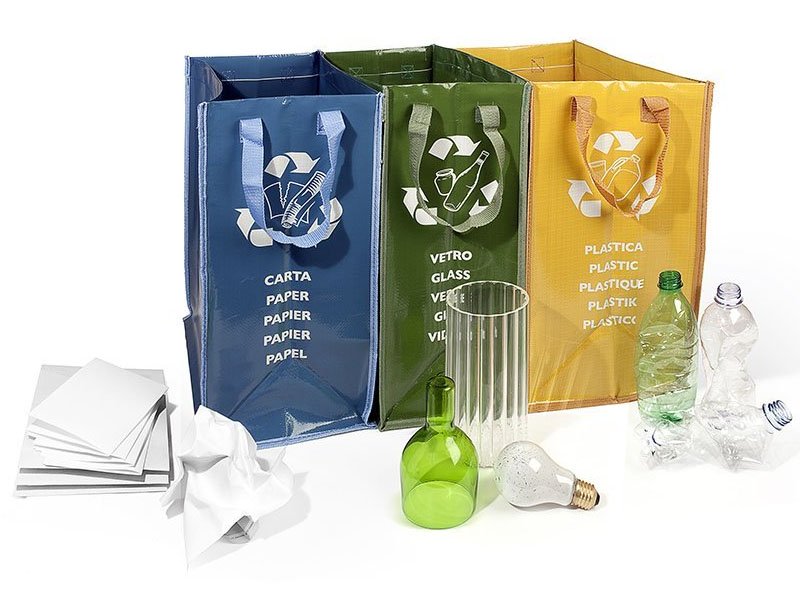 PERFETTO CONTENITORE DIFFERENZIATA CON 3 SCOMPARTI