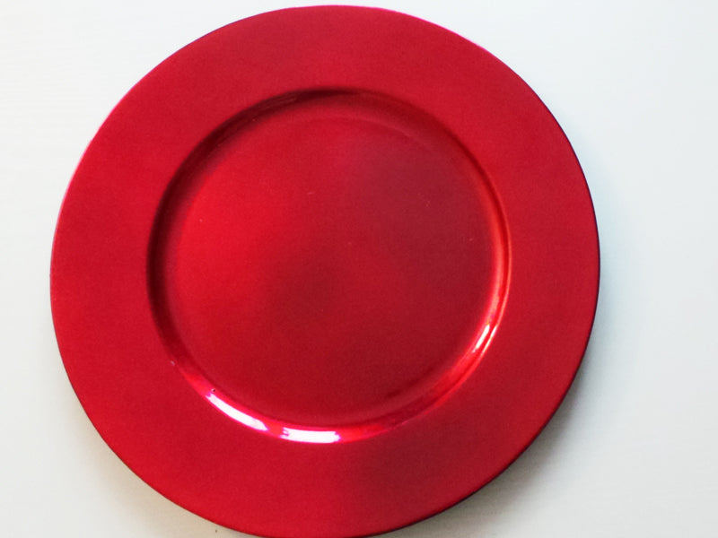 12 SOTTOPIATTI CIRCOLARI LISCIO ROSSO 33CM