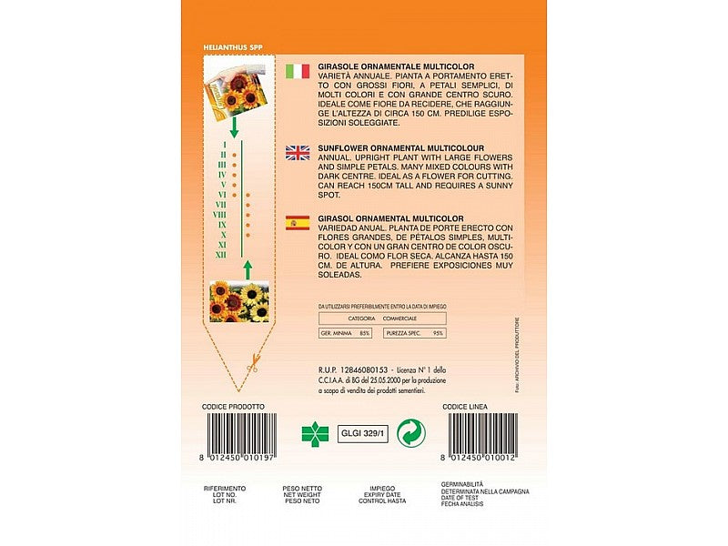 BUSTINA CON SEMI DI GIRASOLE ORNAMENTALE MISCUGLIO