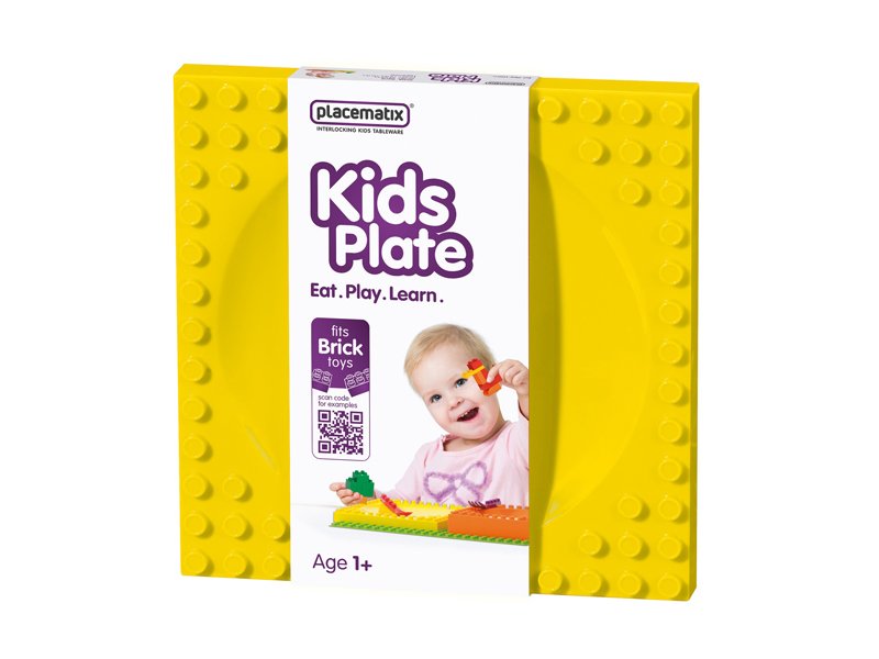 KIDS PLATE YELLOW PIATTO BAMBINI GIOCO