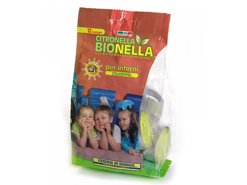 12 TEALIGHT ALLA CITRONELLA ED OLI ESS. BIOLOGICI ANTIZANZARA