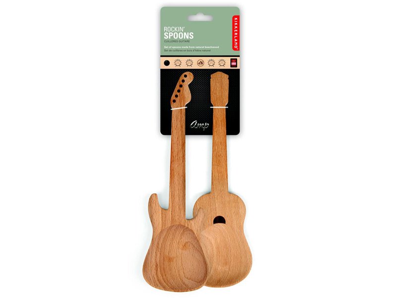 POSATE IN LEGNO GUITAR UTENSILS PER INSALATA