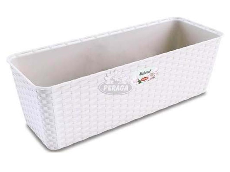 VASO BALCONETTA NATURAL 40CM CON RISERVA ACQUA COLORE A SCELTA