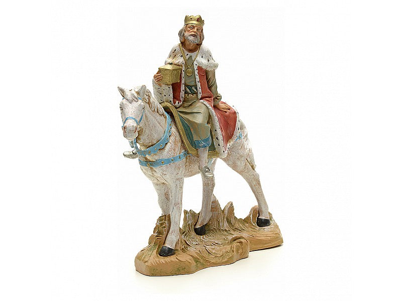 RE MAGIO MELCHIORRE A CAVALLO 19CM STATUETTA IN RESINA (F43)