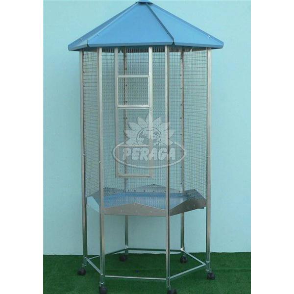 VOLIERA GABBIA PER UCCELLI ESAGONALE MEDIA 94X203CM