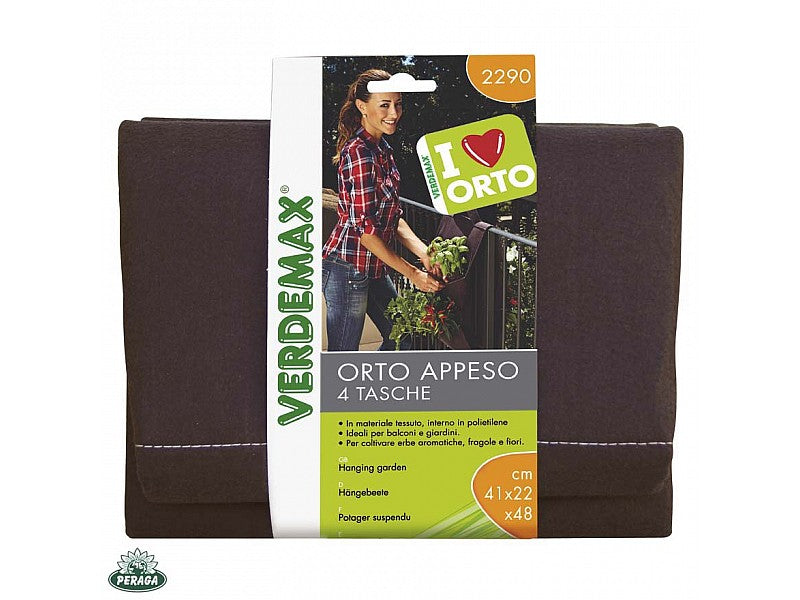 ORTO APPESO PER COLTIVARE PIANTE E FIORI SUL BALCONE CM 41X22X48