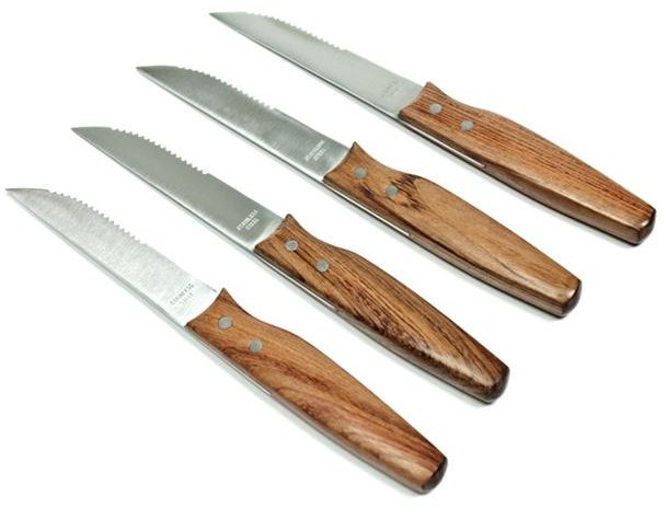 SET 4 COLTELLI PER BISTECCA MANICO IN LEGNO
