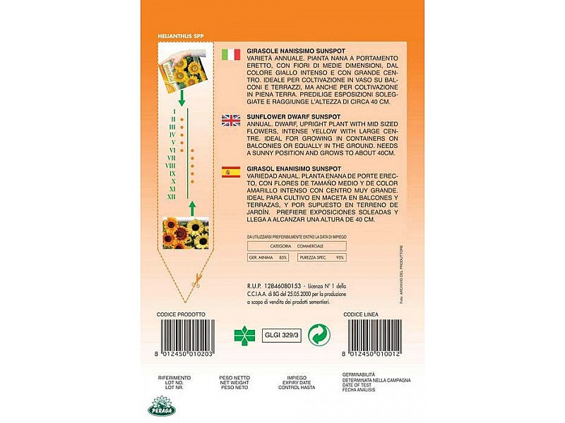 BUSTINA CON SEMI DI GIRASOLE NANISSIMO SUNSPOT