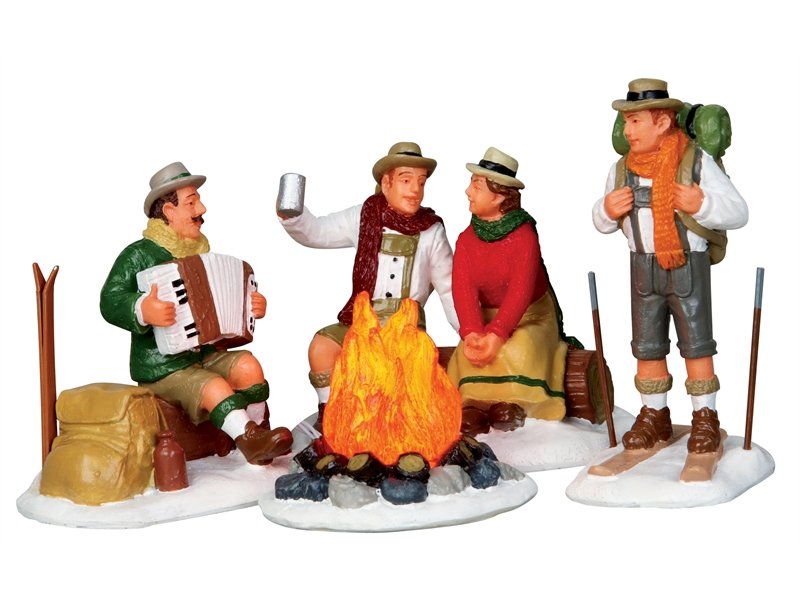 ALPINI INTORNO AL FALò - ALPINE SKI PARTY SET OF 4