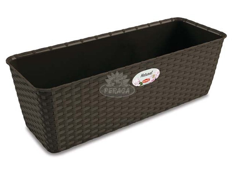 VASO BALCONETTA NATURAL 40CM CON RISERVA ACQUA COLORE A SCELTA
