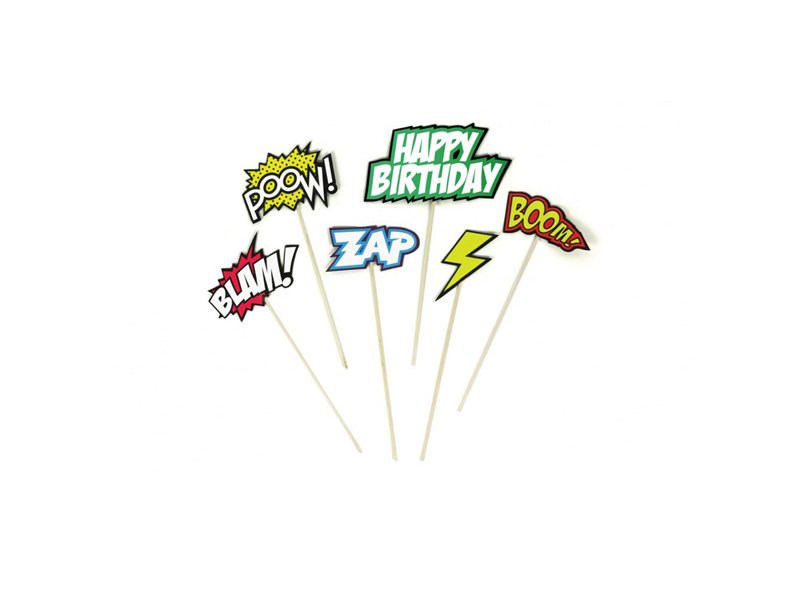 COMIC CAKE - SET DA 6 DECORAZIONI PER TORTE