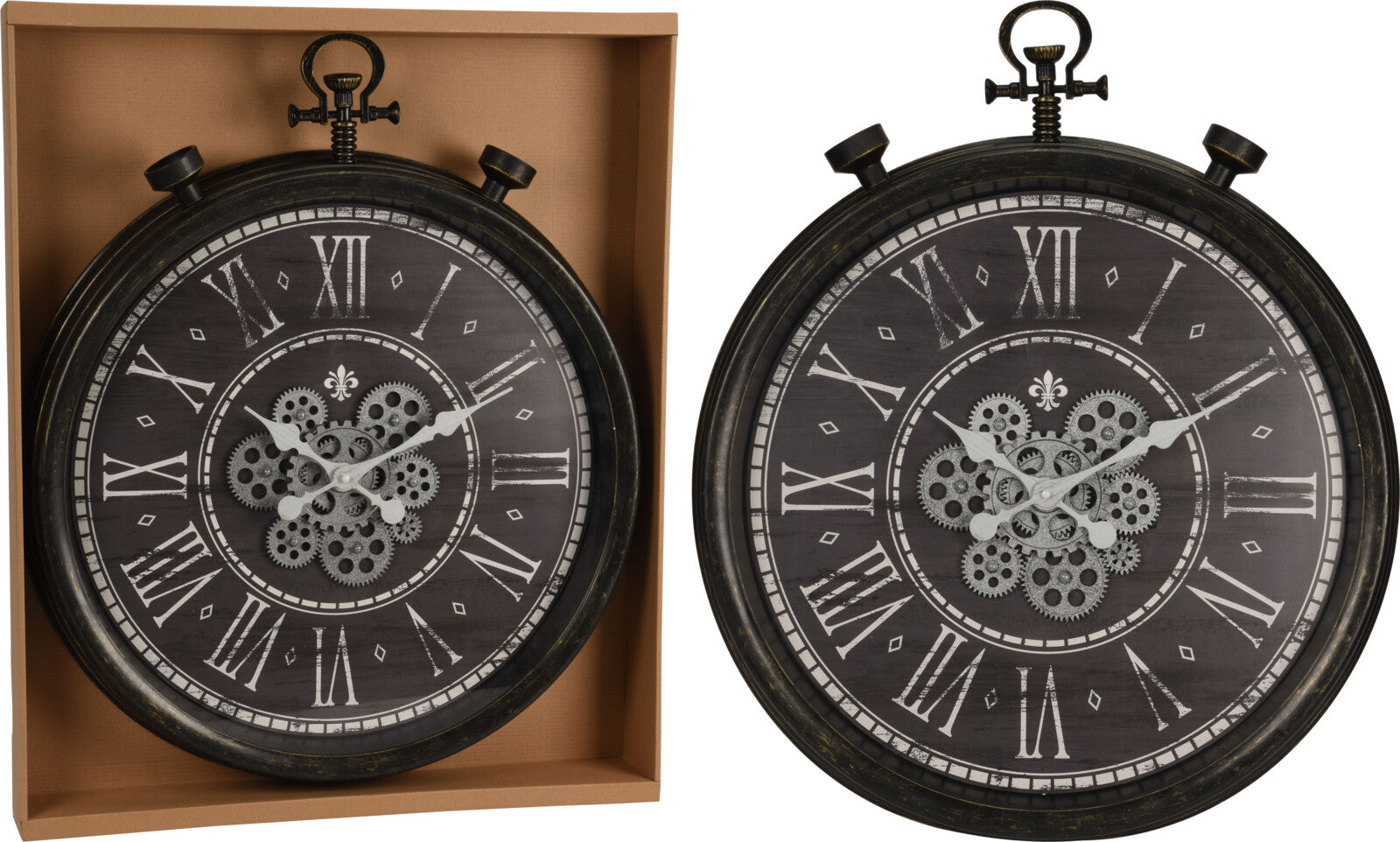 OROLOGIO DA PARETE NUMERI ROMANI INGRANAGGIO 60CM