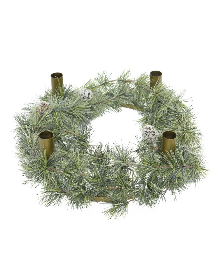 GHIRLANDA DA TAVOLO CON 4 PORTACANDELE DIAM.60CM