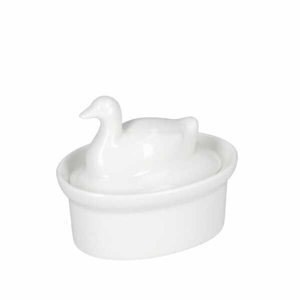 TERRINE CASSERUOLA ANATRA 10X7 CM LA PORCELLANA BIANCA