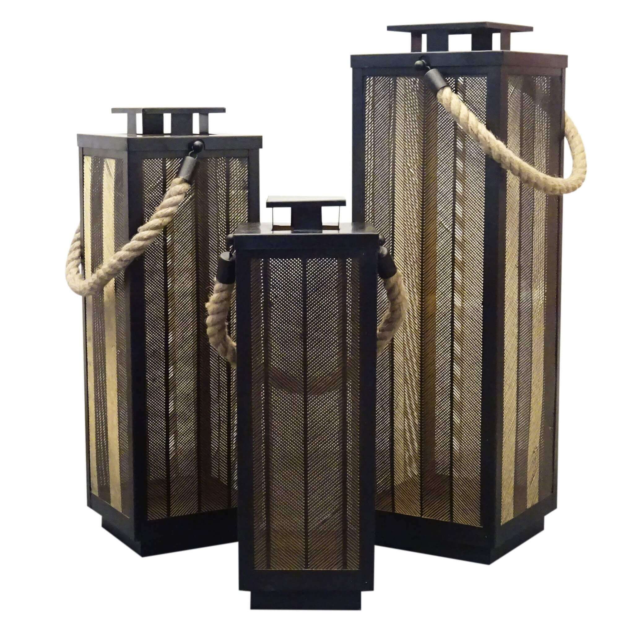 SET DI 3 LANTERNE IN METALLO C