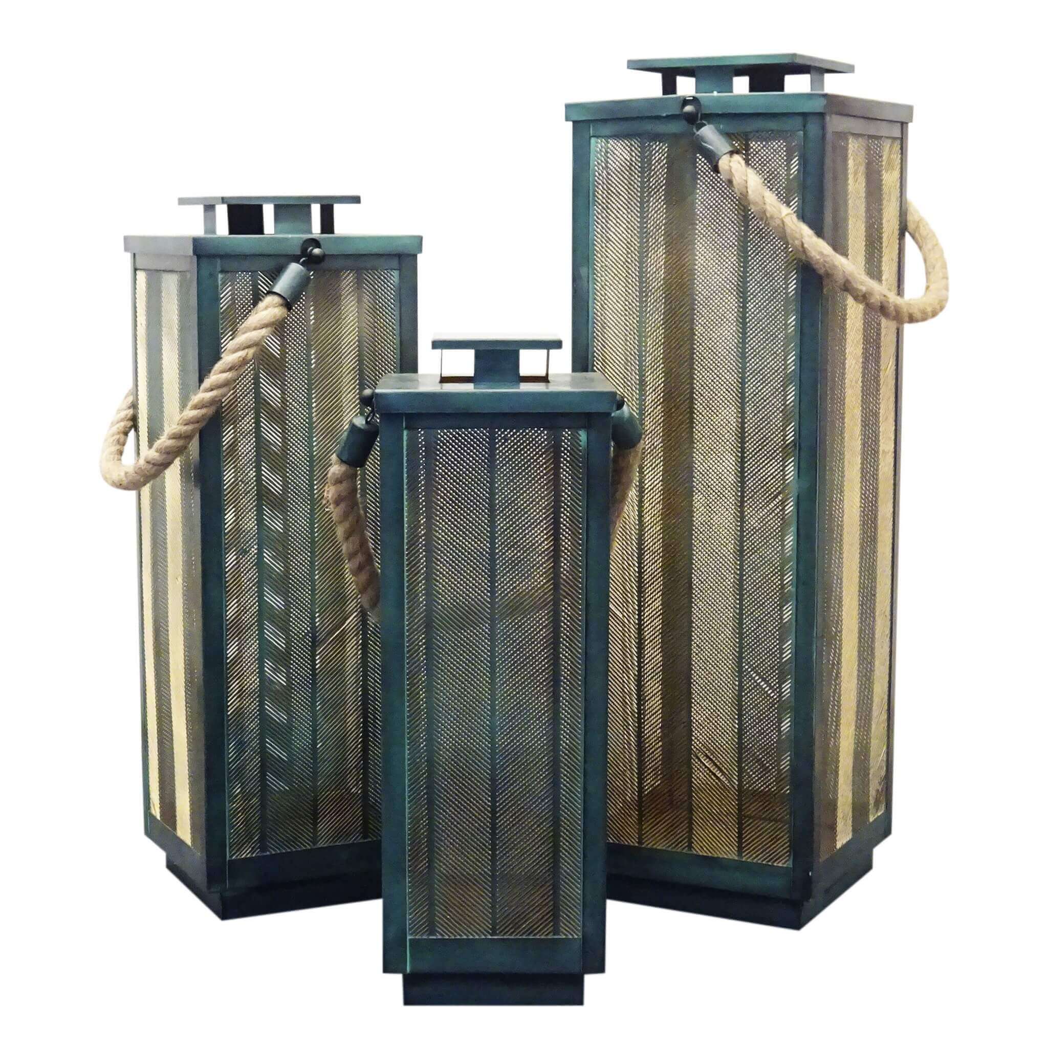 SET DI 3 LANTERNE IN METALLO C