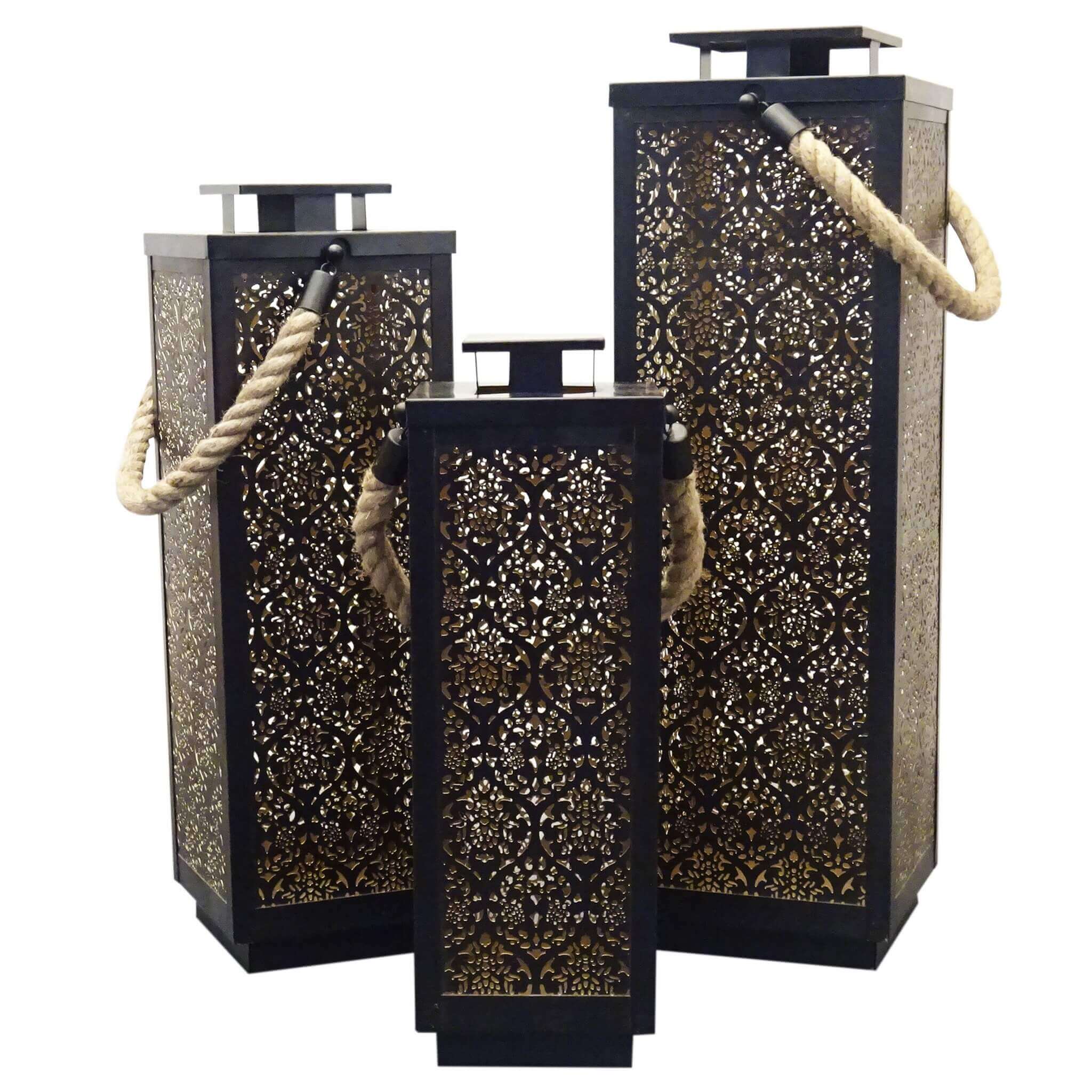 SET DI 3 LANTERNE IN METALLO C