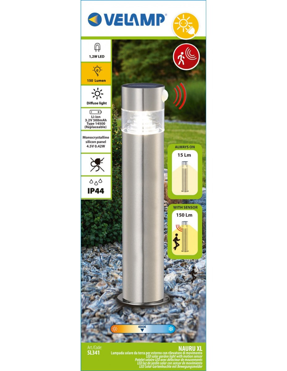 LAMPADA SOLARE DA TERRA 150 LUMEN CON RILEVATORE DI MOVIMENTO