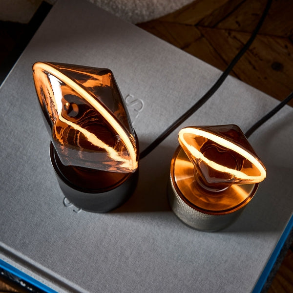 LAMPADA DA TAVOLO A LED O-2 FUME SMOKE FINISH 8X5X12CM