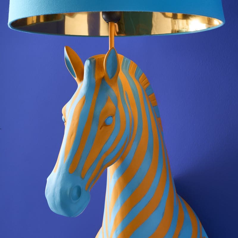 LAMPADA DA TERRA ZEBRA ZORA COLORE BLU E ARANCIONE