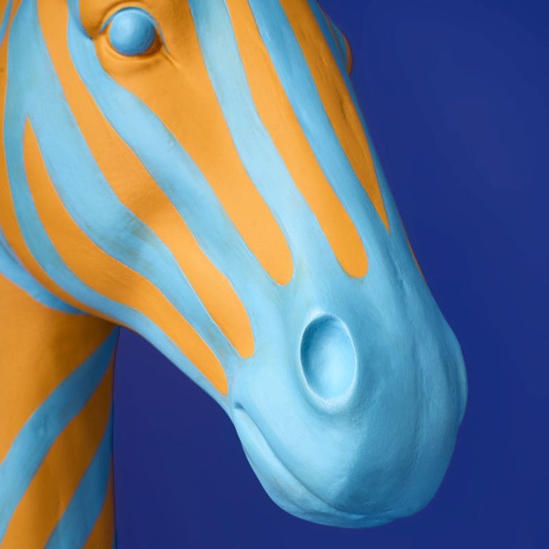 LAMPADA DA TERRA ZEBRA ZORA COLORE BLU E ARANCIONE