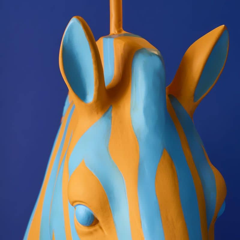 LAMPADA DA TERRA ZEBRA ZORA COLORE BLU E ARANCIONE