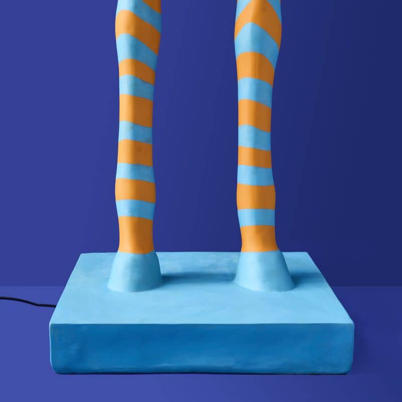 LAMPADA DA TERRA ZEBRA ZORA COLORE BLU E ARANCIONE
