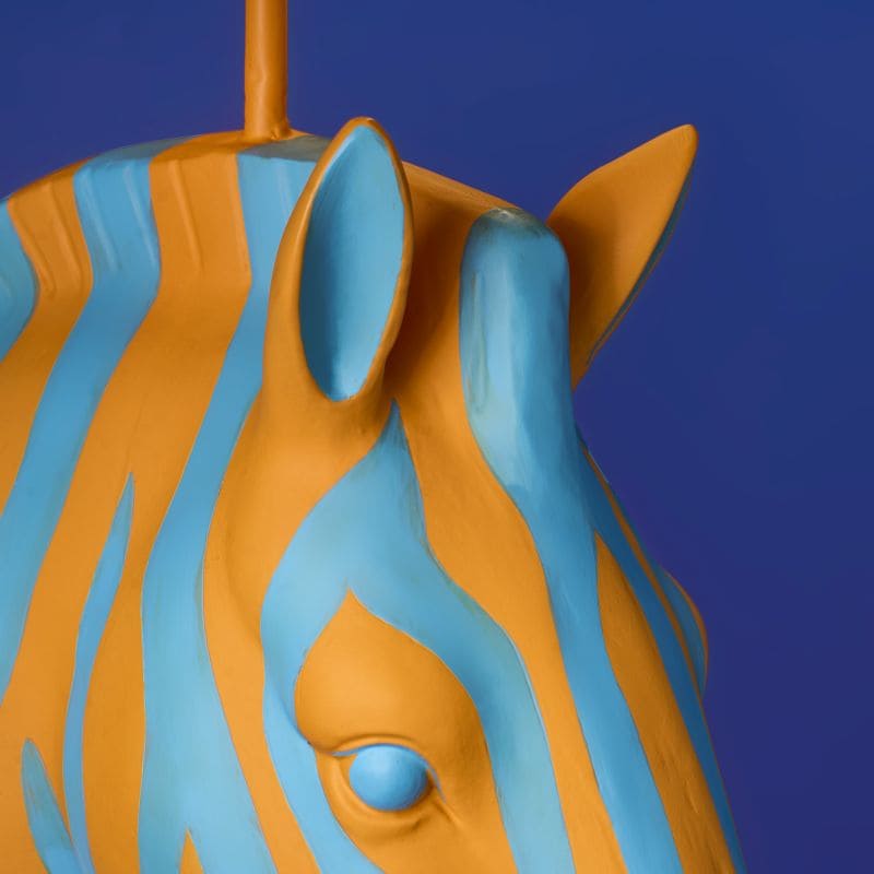 LAMPADA DA TERRA ZEBRA ZORA COLORE BLU E ARANCIONE