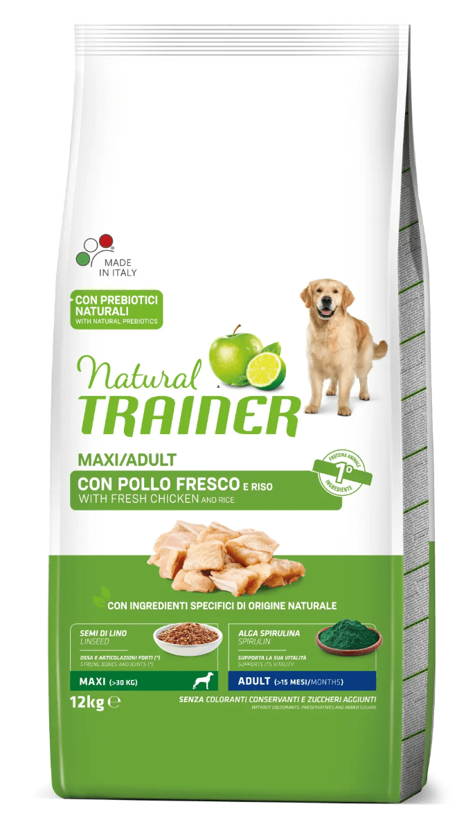 ADULT CANE MAXI POLLO FRESCO E RISO 12 KG - NATURAL TRAINER