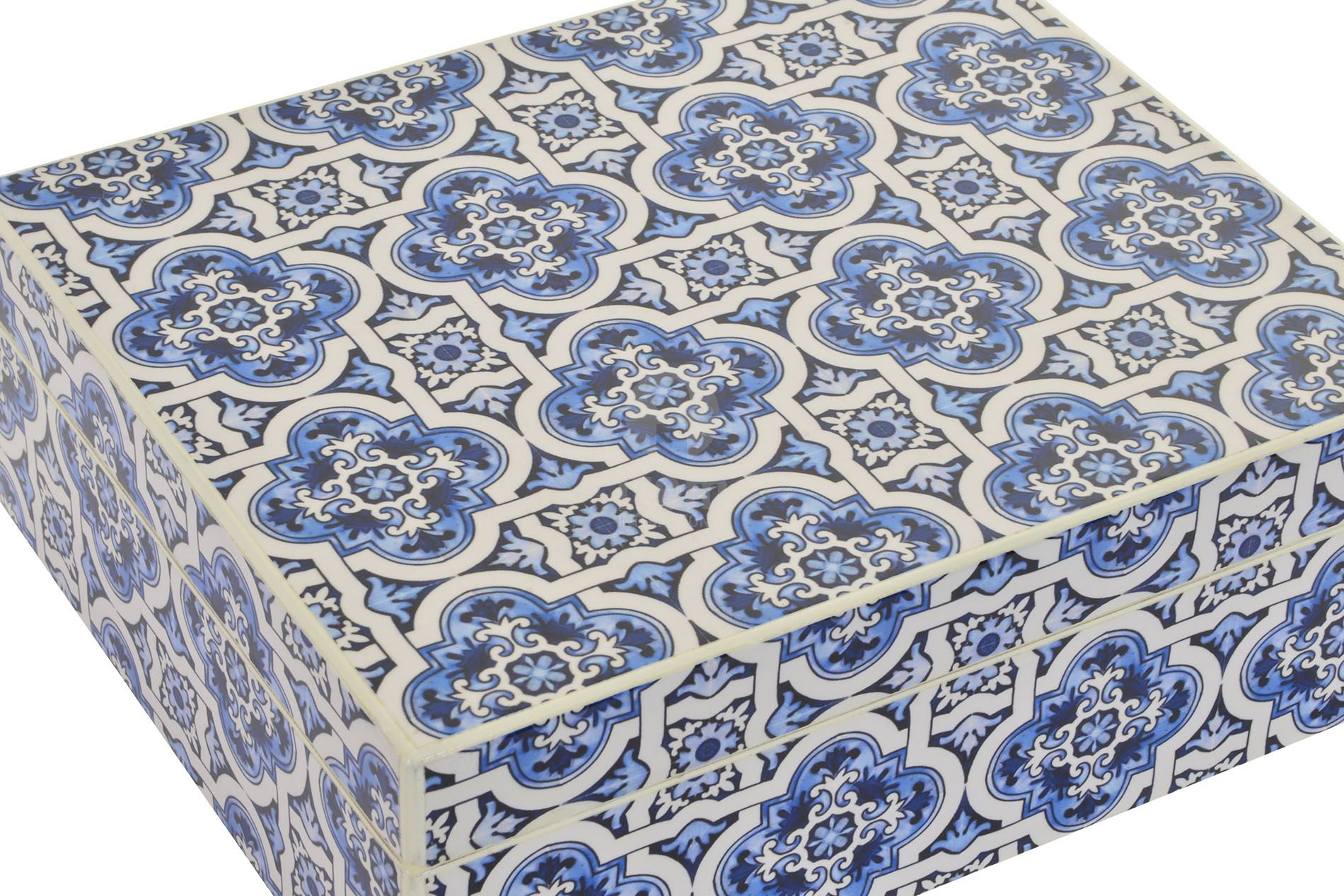 SCATOLA III IN LEGNO BLU LACCATO