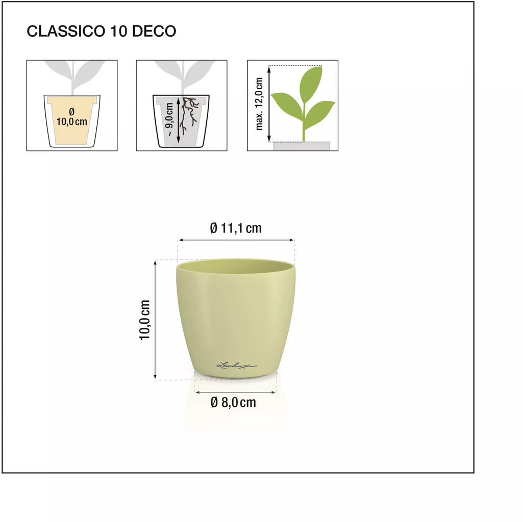 Vaso Classico "Deco 10" D11 H10CM Beige Sabbia LECHUZA