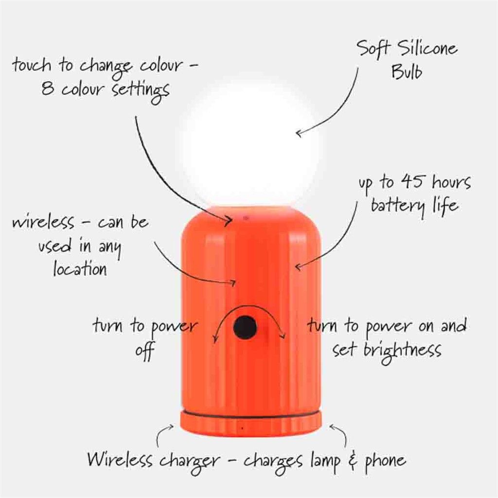 LAMPADA CON RICARICA WIRELESS CORAL