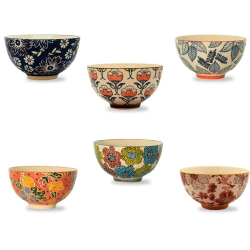 SET 6 COPPETTE CON ESTERNO DECORATO LINEA ORIENTAL