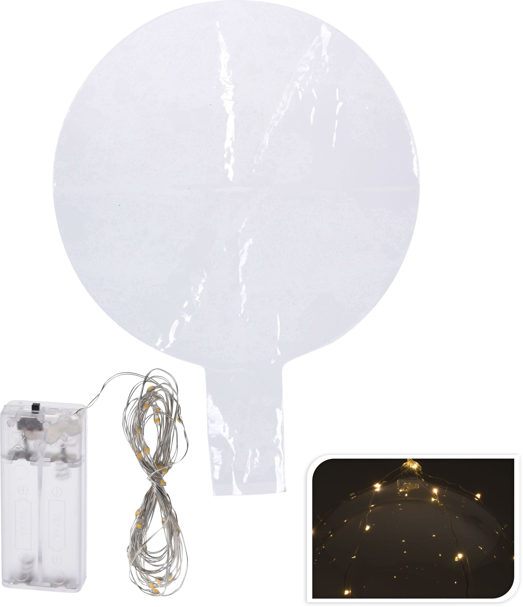 PALLONCINO GONFIABILE CON LED BIANCO CALDO