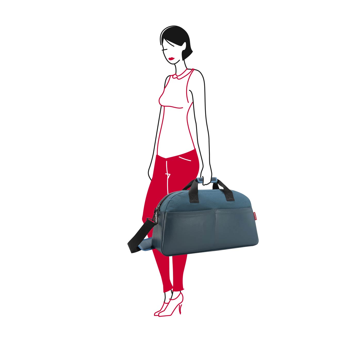 BORSA OVERNIGHTER CANVAS BLUE CON TRACOLLA