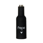 Macina pepe elettrico a gravità con decoro cuore, D7 x H22 cm, nero