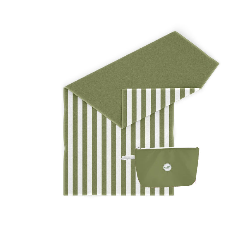 Set Pochette Termica e Asciugamano Microfibra 90x200 cm Oliva WD LIFESTYLE