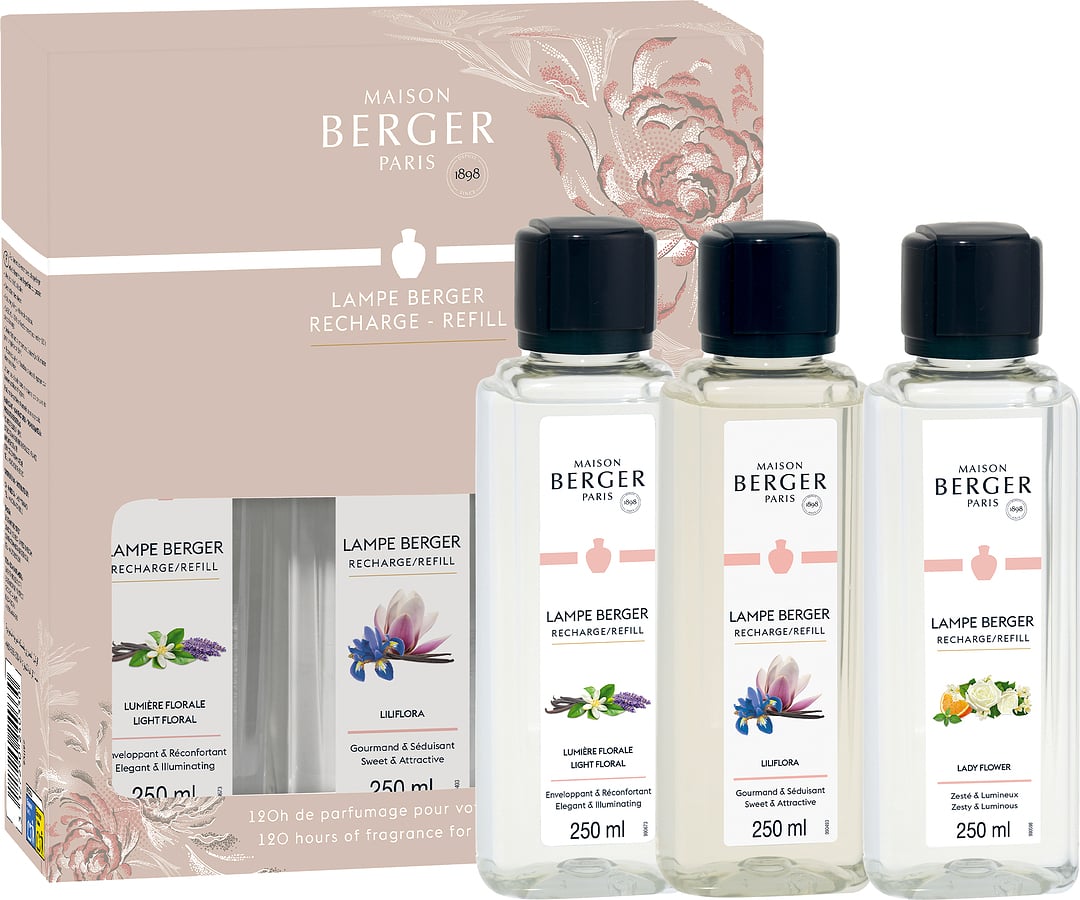 Profumi per lampada catalitica Light Flower Liliflora Lady Flower (3 x 250 ml) Maison Berger Paris