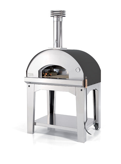 MANGIAFUOCO A LEGNA ANTRACITE CON CARRELLO